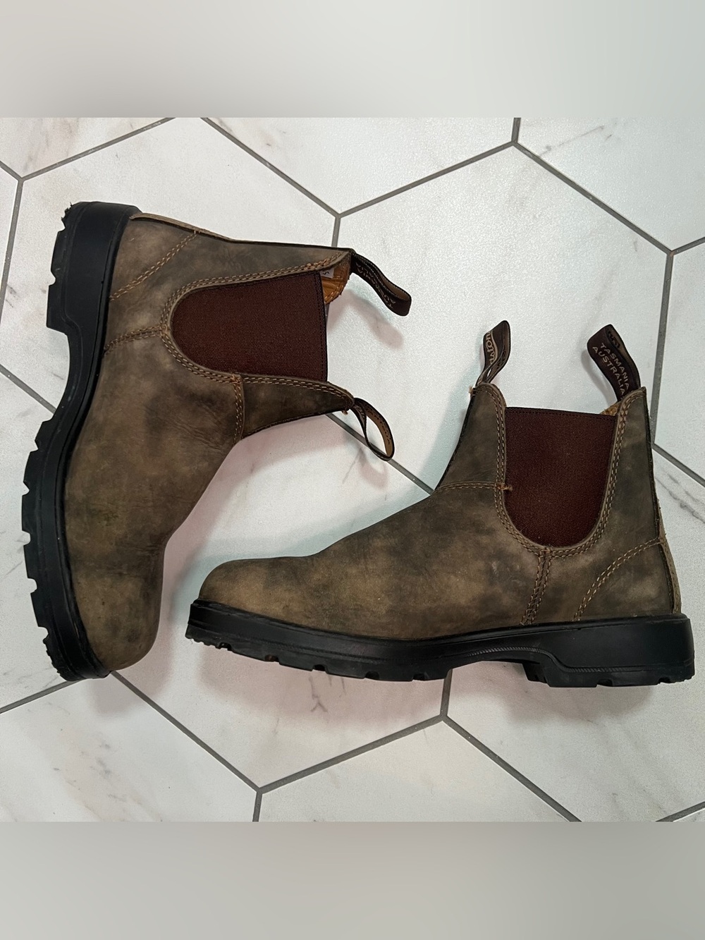 Blundstone 585 Rustic Brown Premium Leather Chelsea Boots Size 7.5 Womens - Picture 6 of 12
